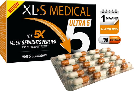 XL-S Medical Ultra 5 helpt je gezond afvallen en ondersteunt je dieet (180 capsules)